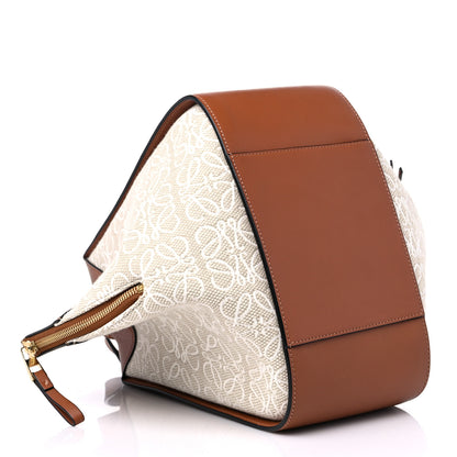 Loewe Calfskin Canvas Anagram Small Hammock Shoulder Bag Ecru Tan 4 of 10