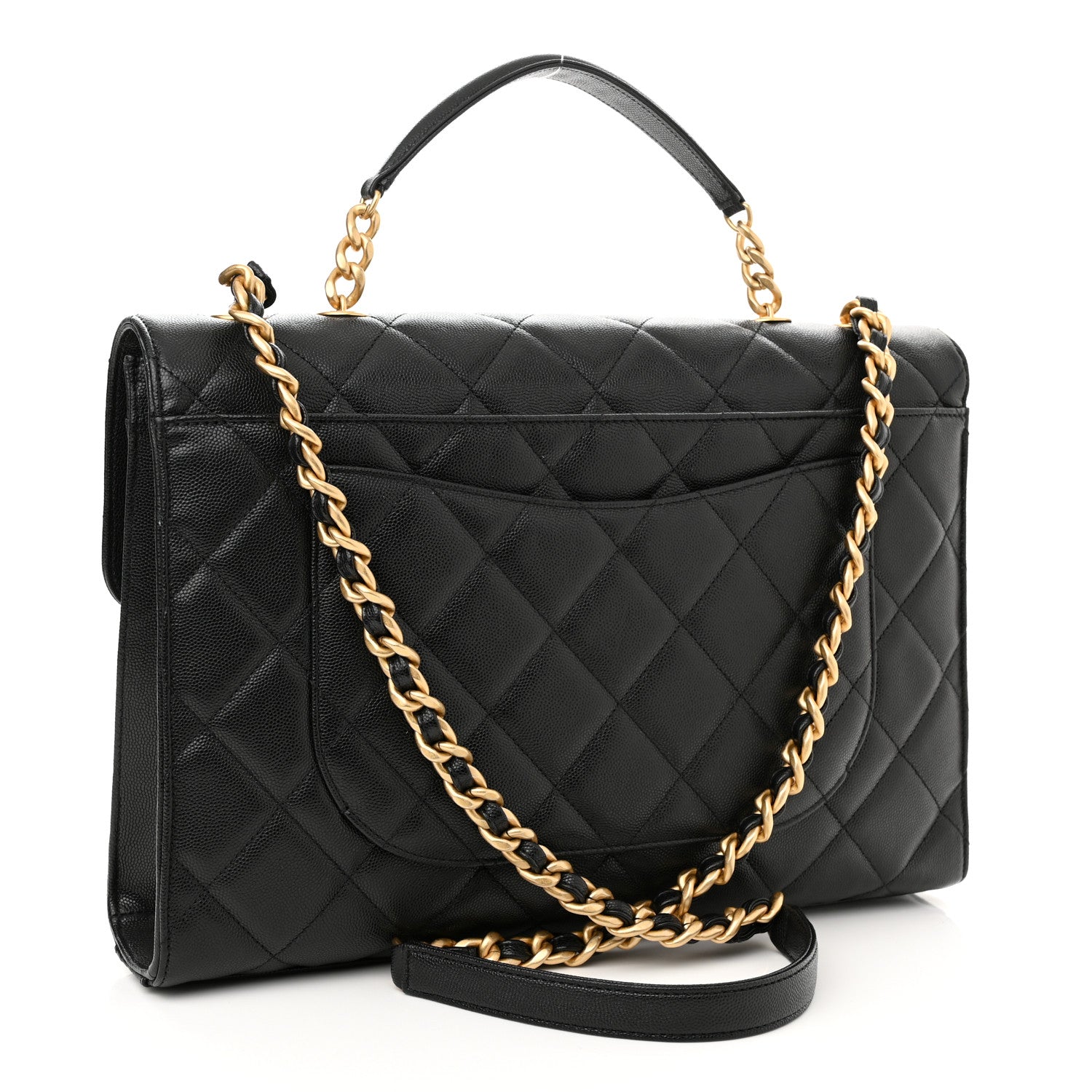 Chanel Caviar Quilted Carry Me Top Handle Flap Black 3 of 11