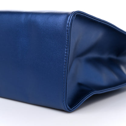 Telfar Metallic Vegan Leather Medium Shopping Bag Cobalt 8 of 8