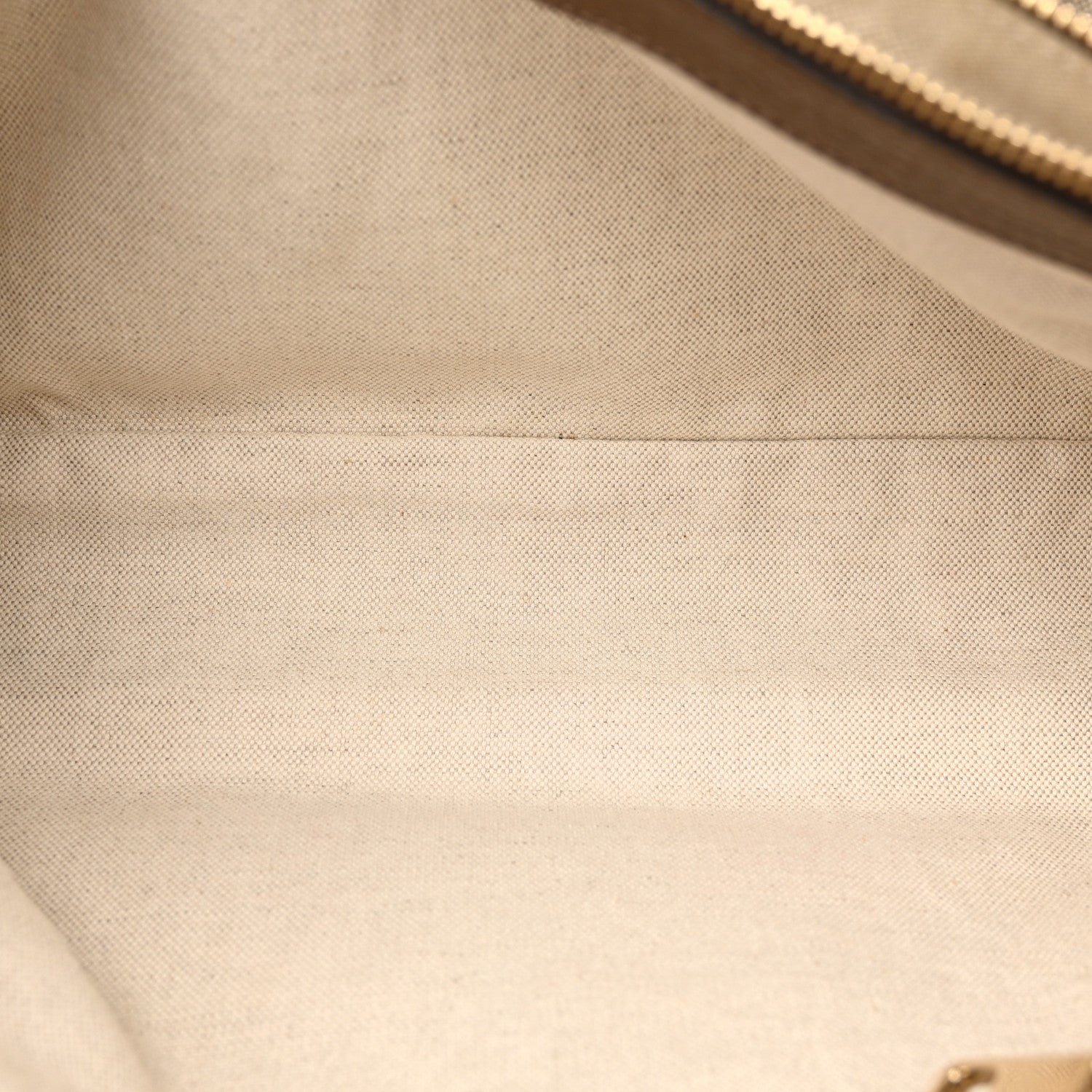 Gucci Pebbled Calfskin Medium Bamboo Shopper Tote Acero 6 of 14