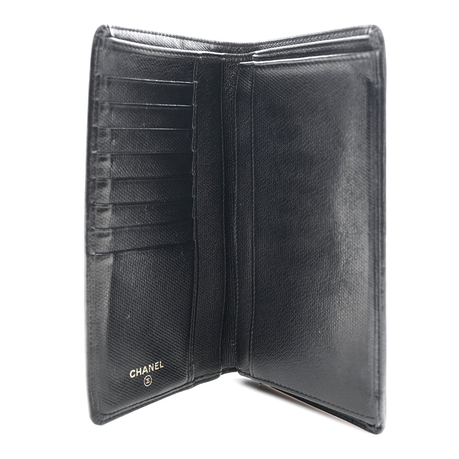 Chanel Grained Calfskin CC Button Yen Wallet Black 5 of 8
