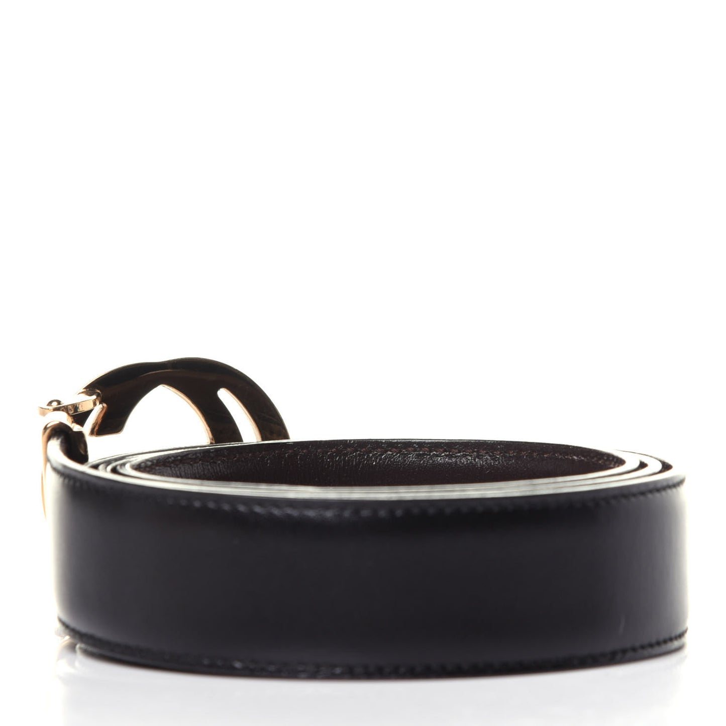 Calfskin Interlocking G Reversible Belt 90 36 Black Brown