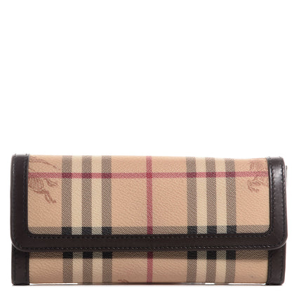 Burberry Haymarket Check Molly Continental Wallet Chocolate 1 of 9