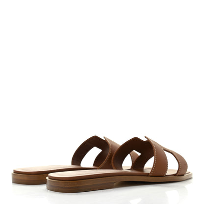 Hermes Box Calfskin Oran Sandals 36 Gold 4 of 8