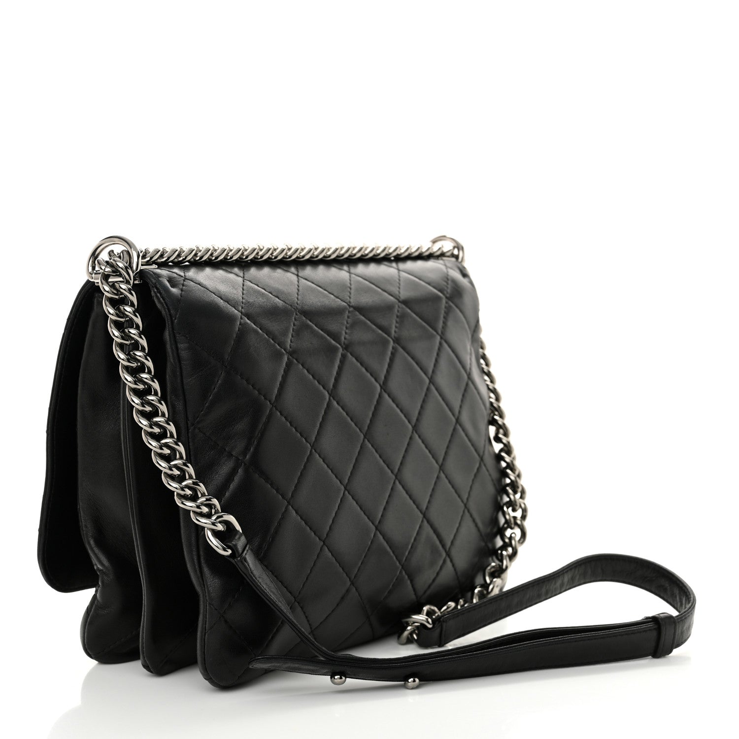 Chanel Lambskin Quilted Boy Messenger Black 3 of 10