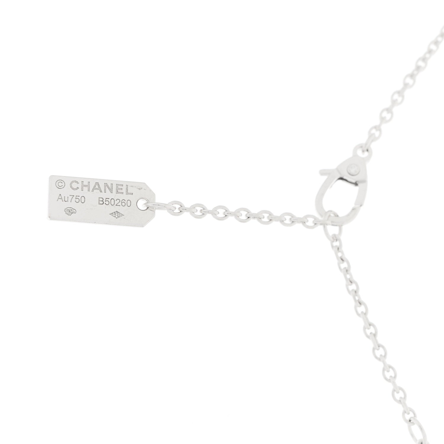 Chanel 18K White Gold Diamond Eternal No 5 Necklace 6 of 6