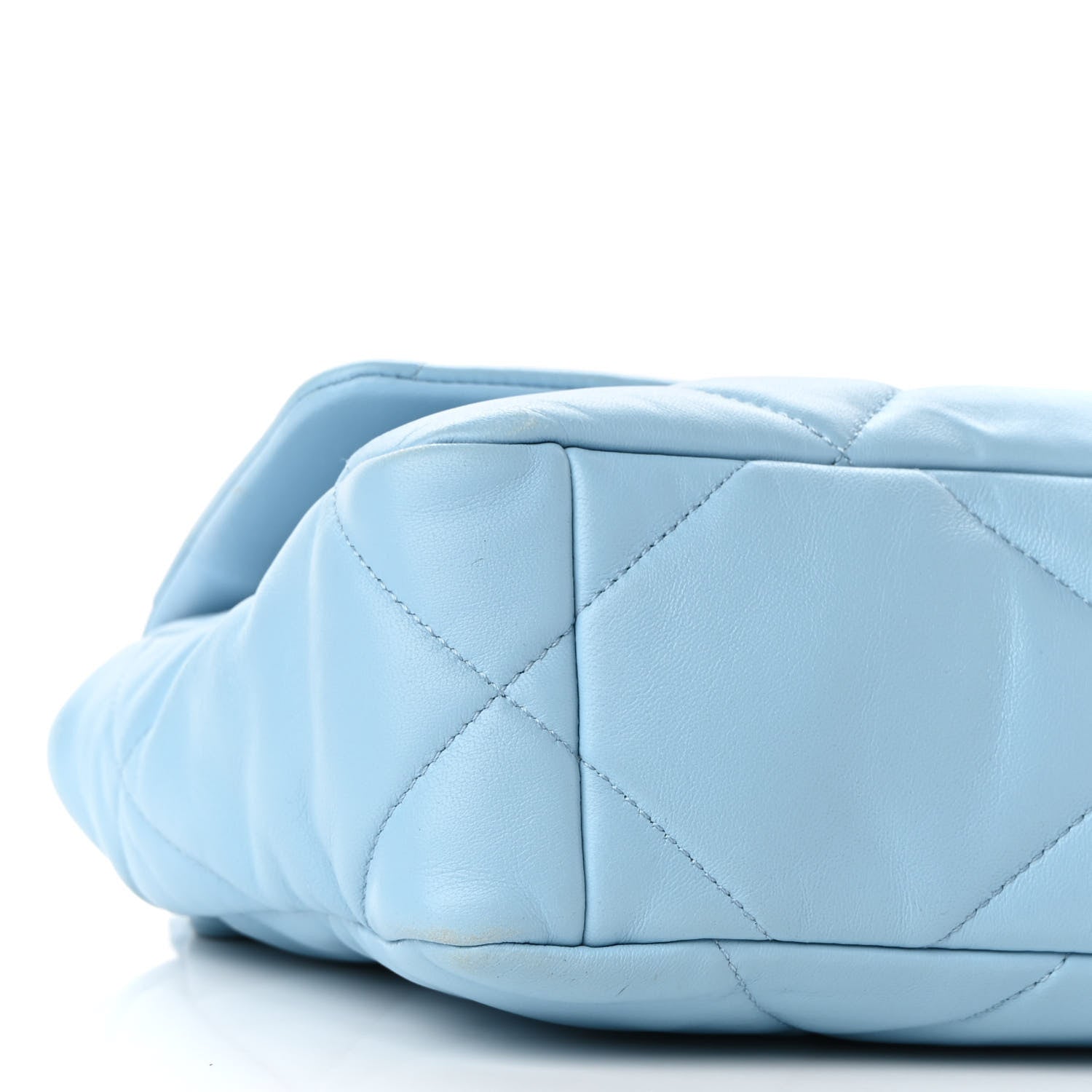 Chanel Lambskin Quilted Medium Chanel 19 Flap Light Blue 9 of 10