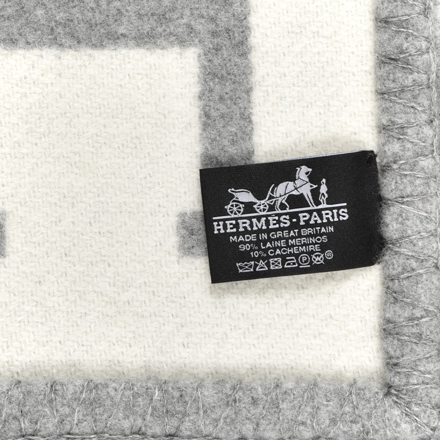 Wool Cashmere Avalon III Blanket Ecru Gris Clair
