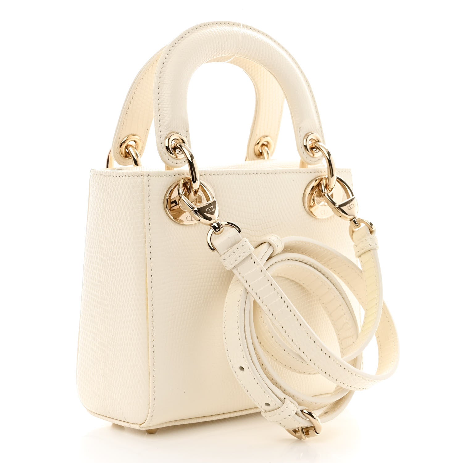 Christian Dior Lizard Mini Lady Dior White 3 of 14