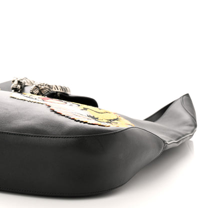 Gucci Calfskin Web Tiger Embroidered Large Dionysus Hobo Black 10 of 10