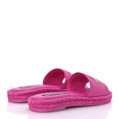 Chanel Lambskin Cord Braided Slide Sandals 37 Pink 5 of 10