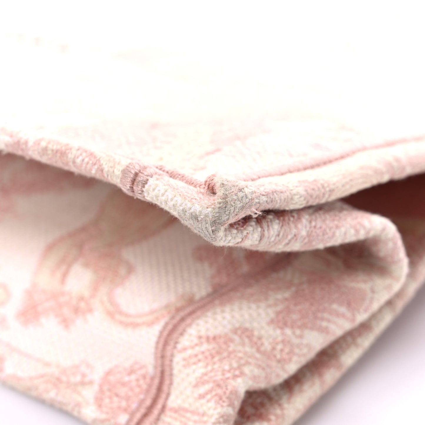 Canvas Toile De Jouy Embroidered Medium Book Tote Pink