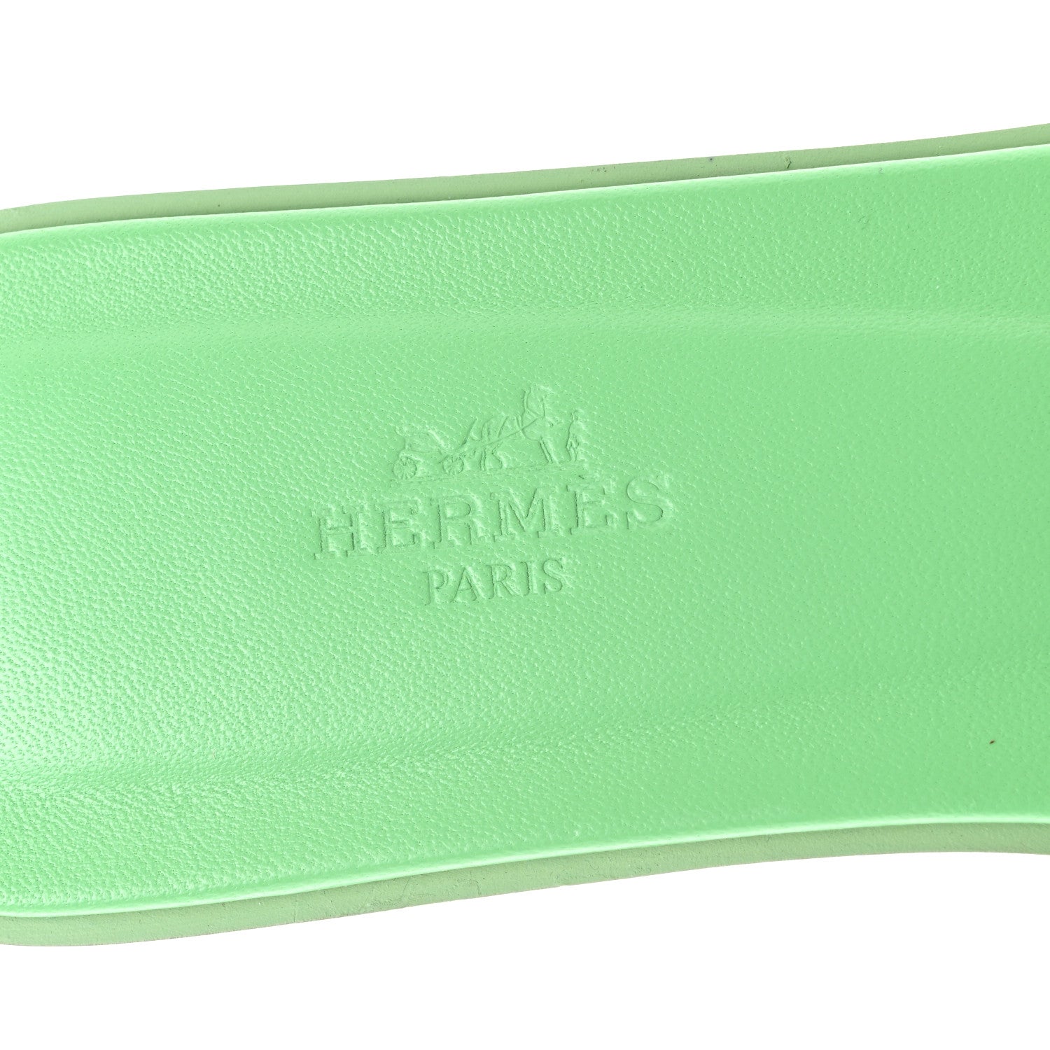 Hermes Epsom Oran Sandals 39.5 Vert Pomme 7 of 9