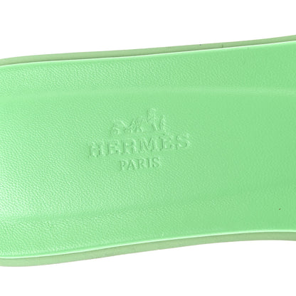 Hermes Epsom Oran Sandals 39.5 Vert Pomme 7 of 9