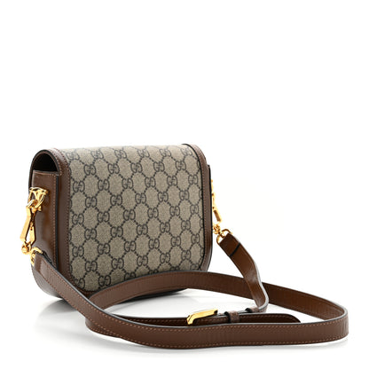 Gucci GG Supreme Monogram Web Mini Horsebit 1955 Shoulder Bag Beige Brown Sugar 3 of 11