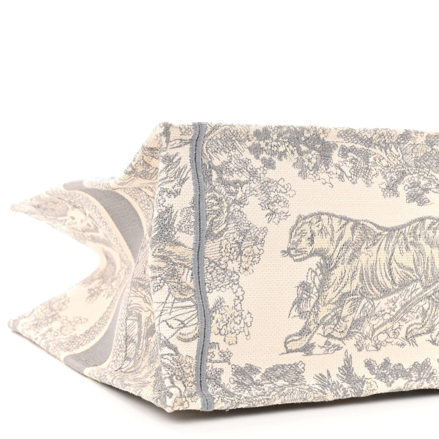 Canvas Embroidered Medium Dioriviera Toile De Jouy Book Tote Gray