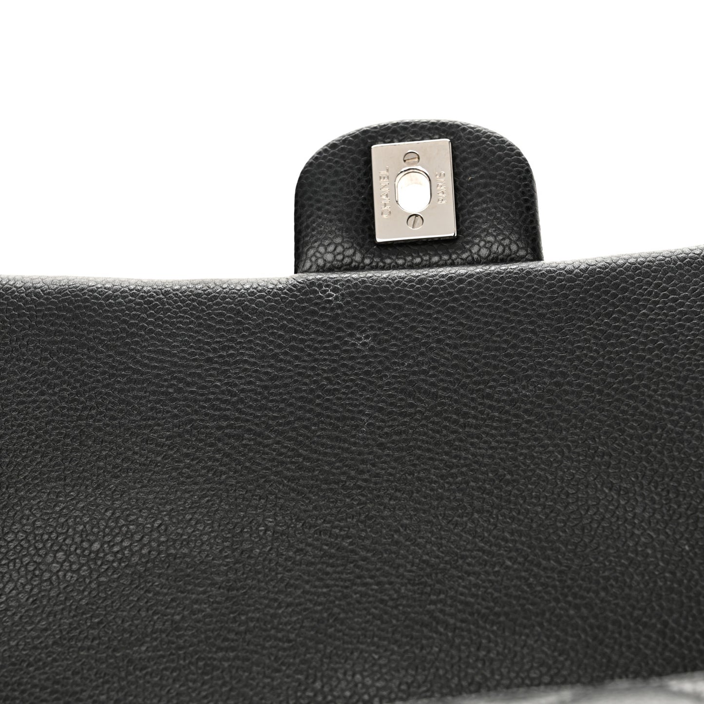 Caviar Quilted Clutch With Chain Flap Black