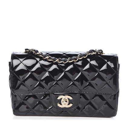 Chanel Patent Calfskin Quilted Mini Rectangular Flap Black 1 of 11