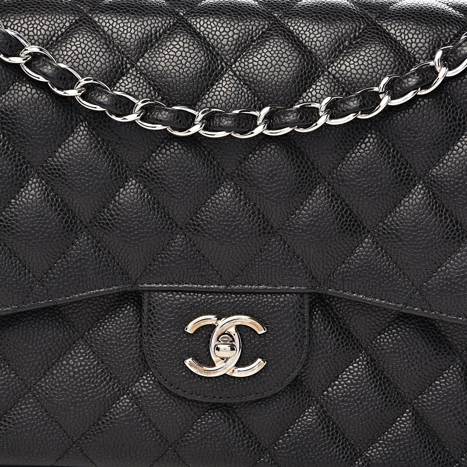 Chanel Caviar Quilted Jumbo Double Flap Black 14 of 17