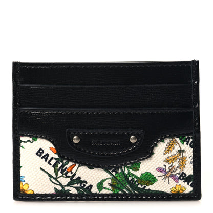 Balenciaga X GUCCI Canvas Azalea Calfskin Flora Logo Print Neo Classic Card Holder White Multicolor Black 1 of 7