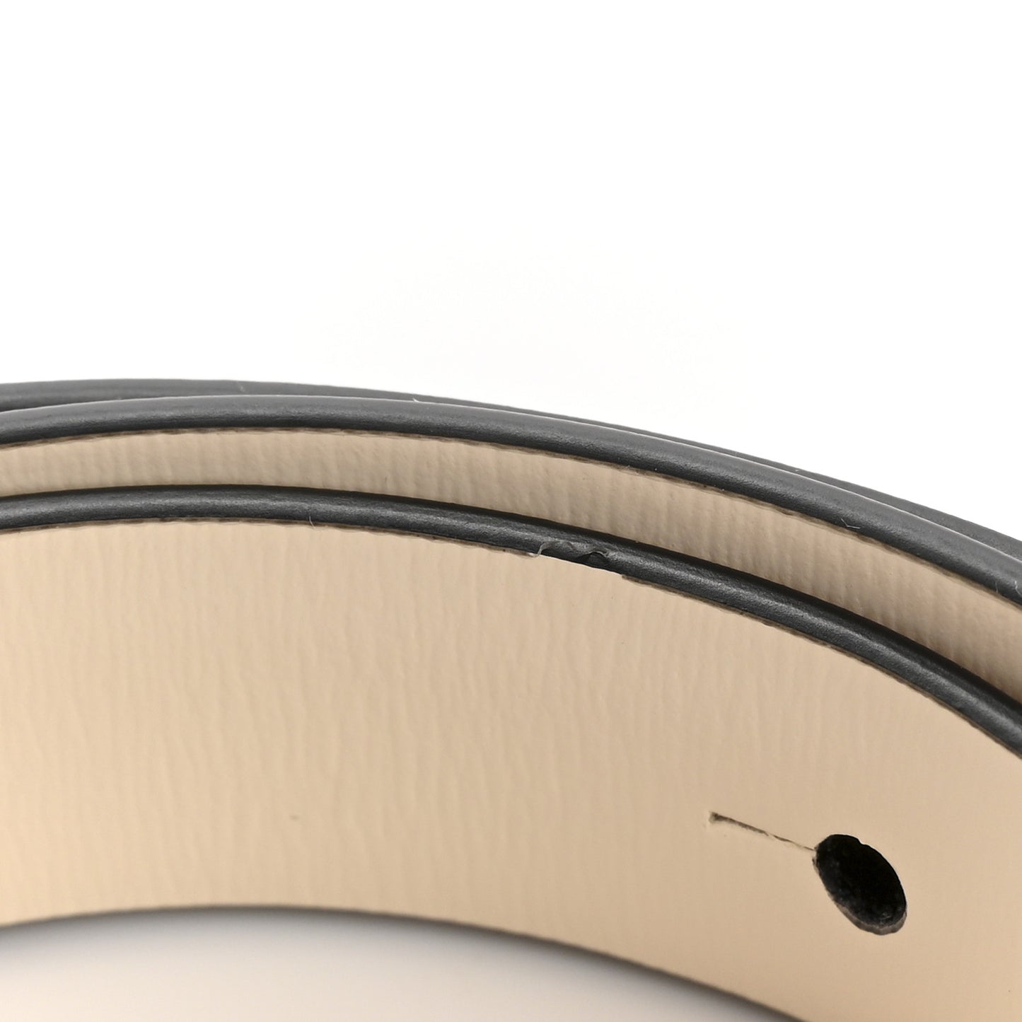 Glossy Calfskin VLogo Reversible 20mm Belt 80 32 Light Ivory Rose Cannelle