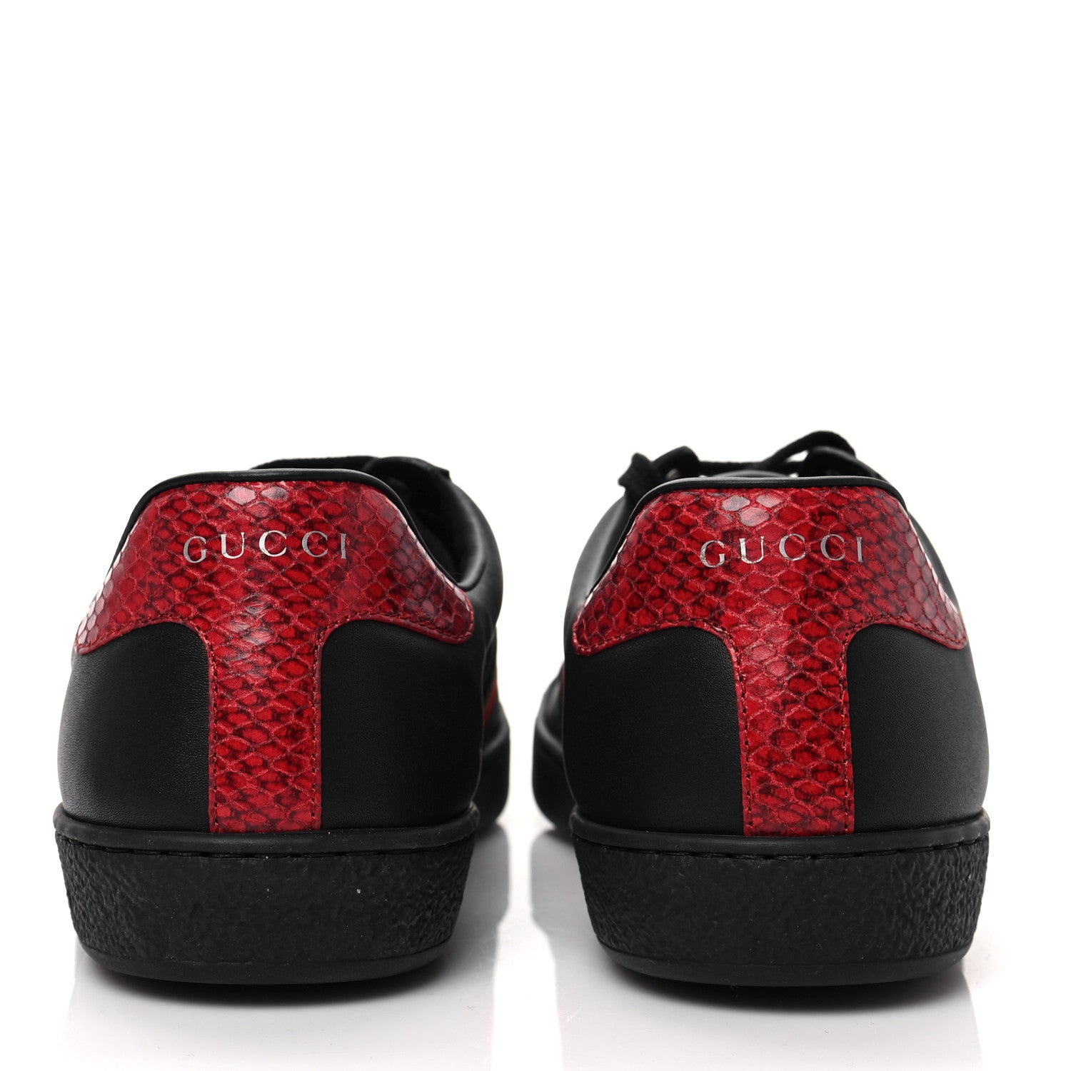 Gucci Miro Soft Calfskin Ayers Web Mens Ace Sneakers 8 Black Rosso 5 of 9