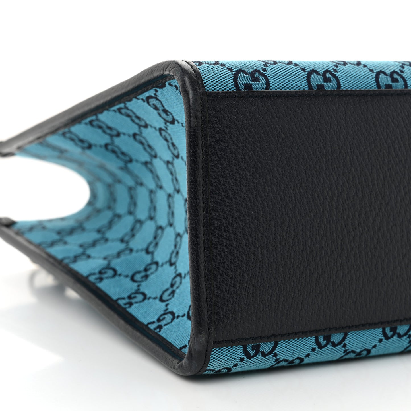 Monogram Multicolor Textured Dollar Calfskin Small Retro Interlocking G Tote Bag Light Blue