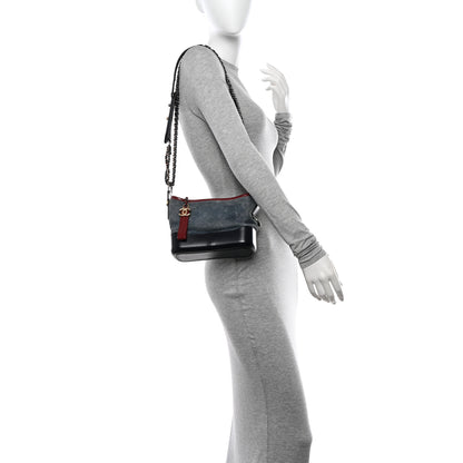 Chanel Suede Calfskin Quilted Small Gabrielle Hobo Blue 2 of 12