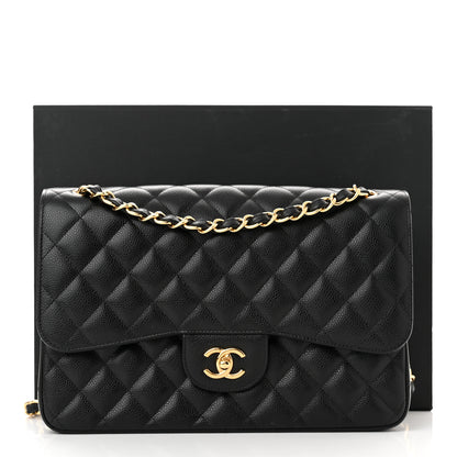 Chanel Caviar Quilted Jumbo Double Flap Black 11 of 11