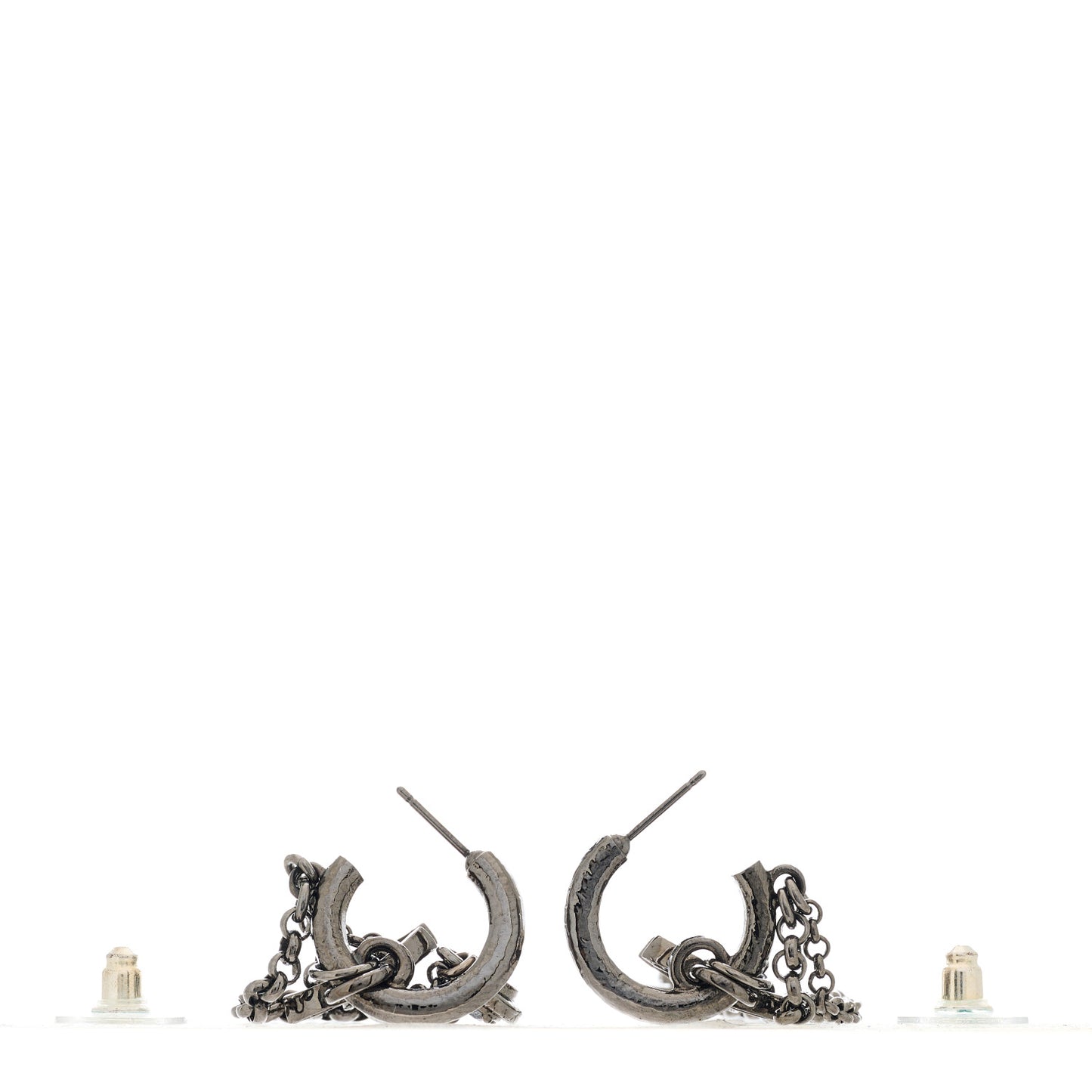 Ruthenium Crystal CC Chain Drop Earrings