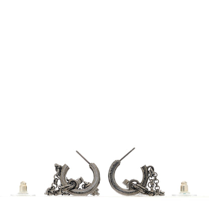 Chanel Ruthenium Crystal CC Chain Drop Earrings 3 of 5