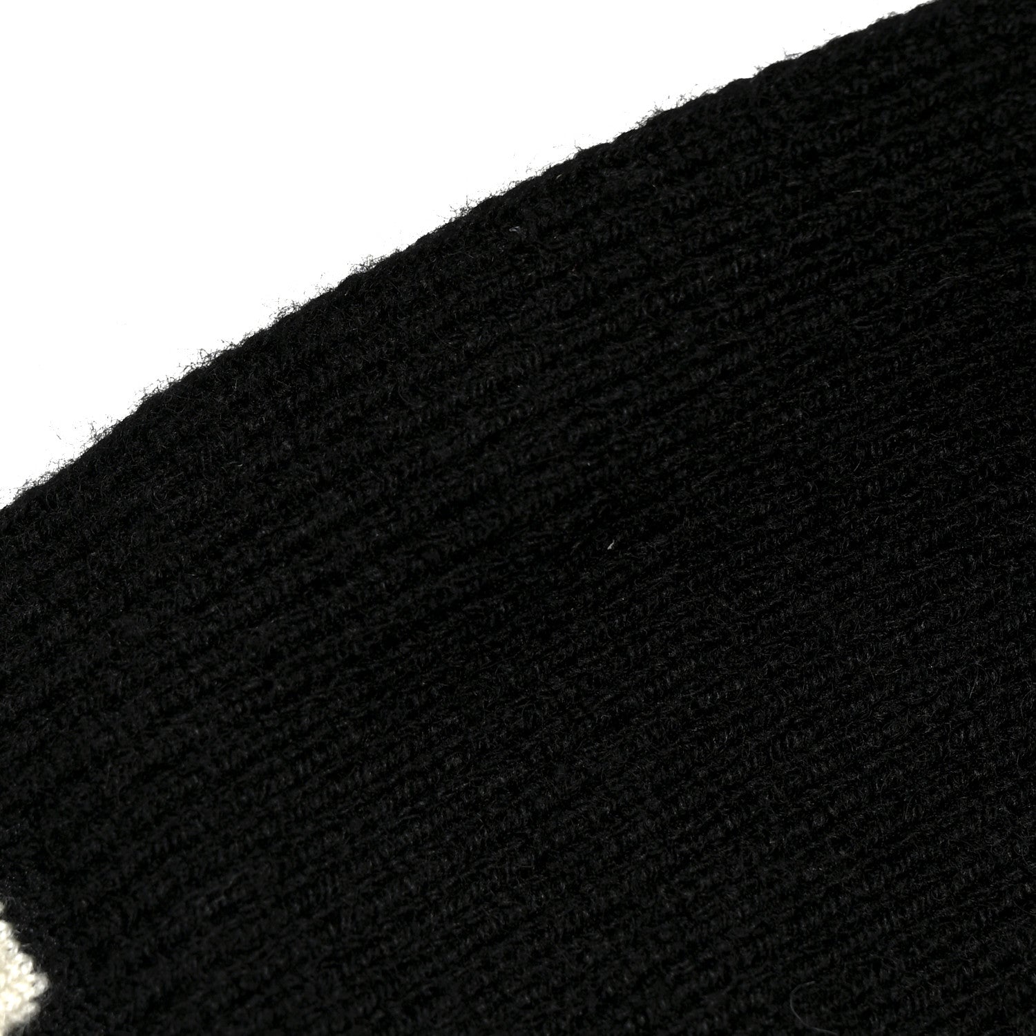 Chanel Cashmere Logo Scarf Black White 4 of 5