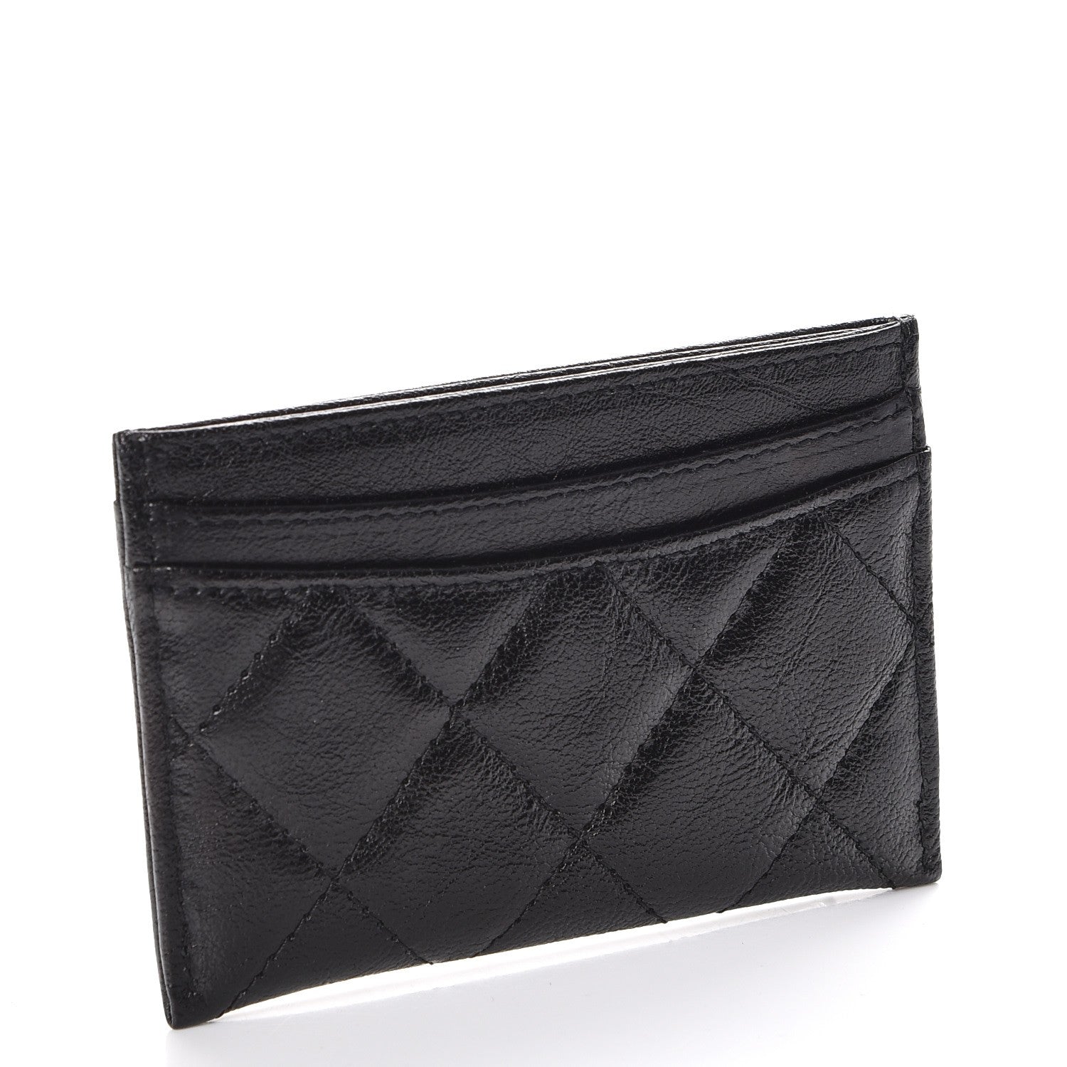 Chanel Glazed Calfskin Quilted Card Holder Black 3 of 8