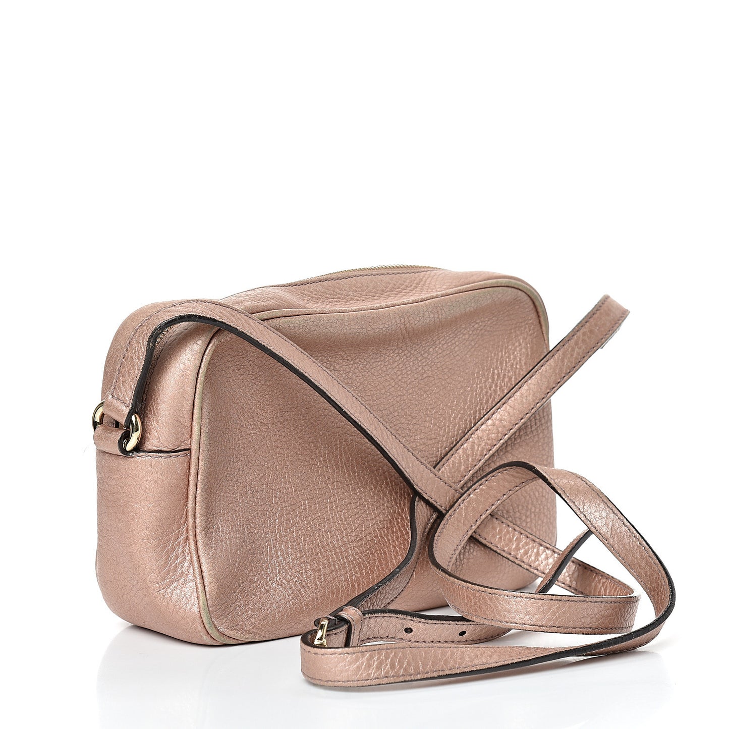 Metallic Pebbled Calfskin Small Soho Disco Bag Pink