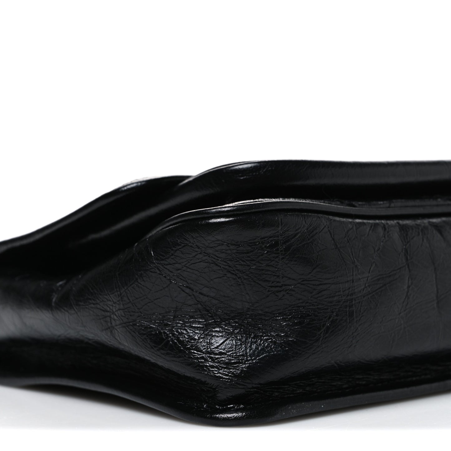 Crinkled Calfskin Matelasse Monogram Baby Niki Chain Satchel Black