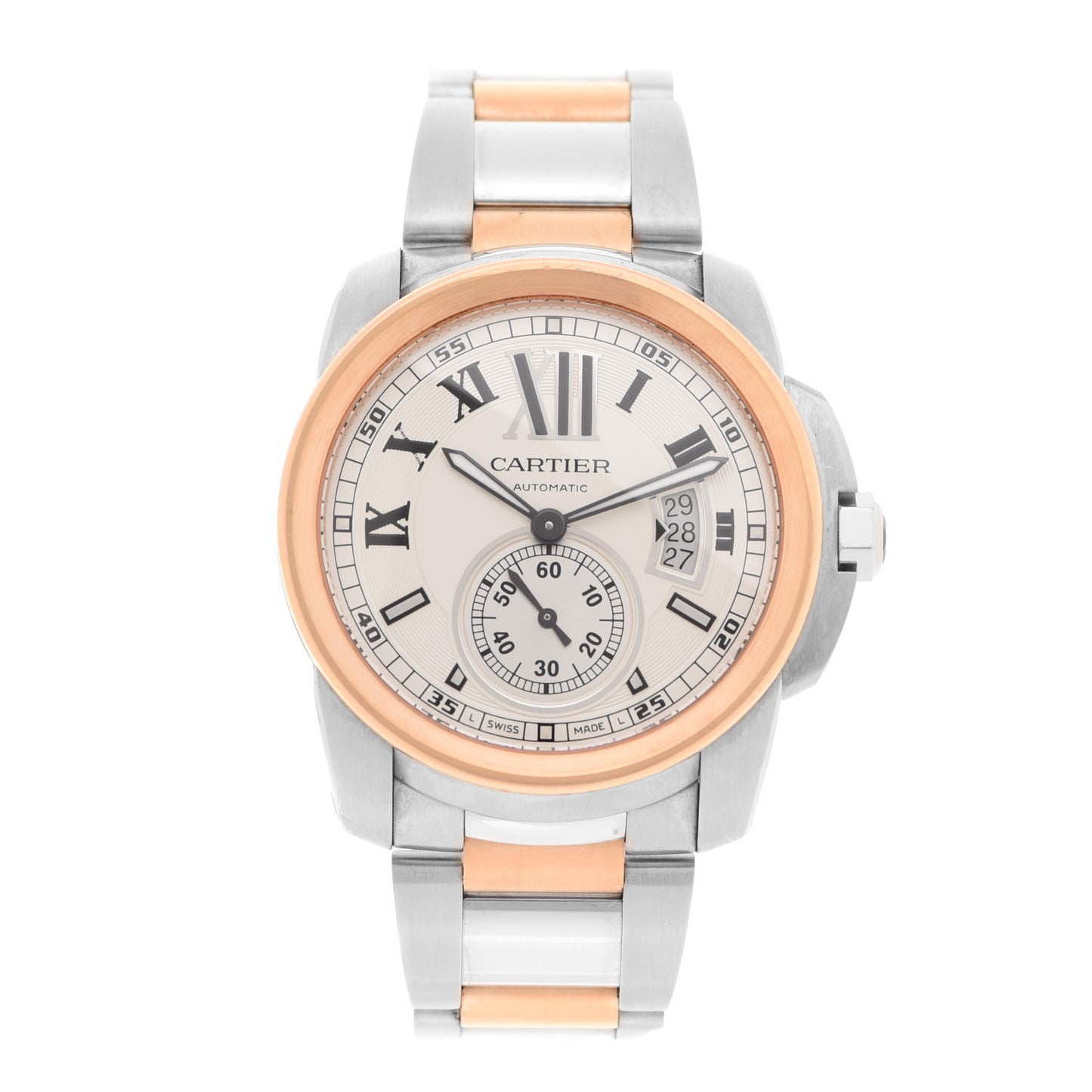 Stainless Steel 18K Pink Gold 42mm Calibre de Cartier Automatic Watch
