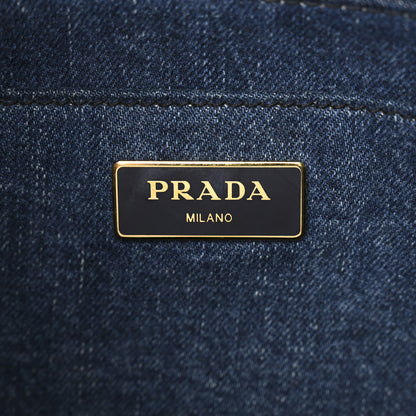 Prada Denim Small Logo Tote Bleu 6 of 10