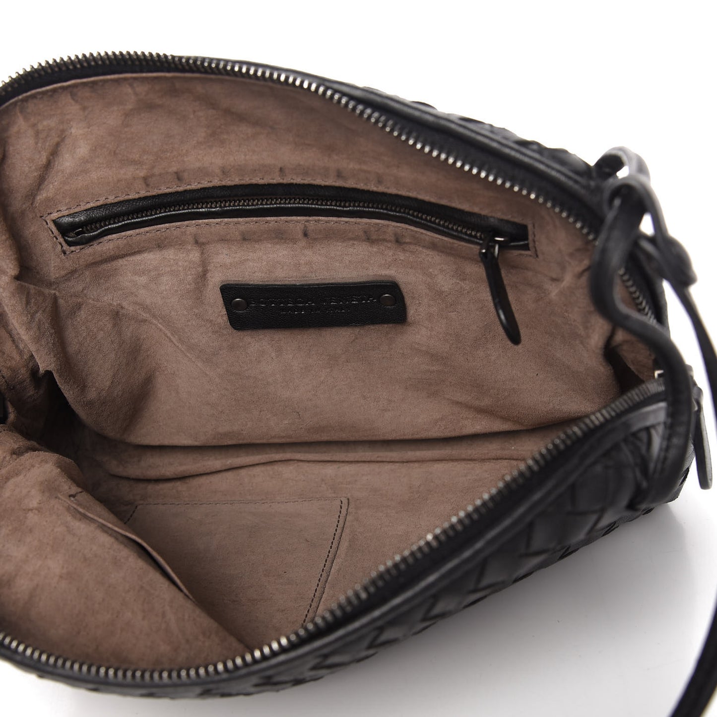 Nappa Intrecciato Nodini Crossbody Messenger Black