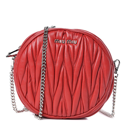 Miu Miu Nappa Matelasse Round Crossbody Fuoco 1 of 8