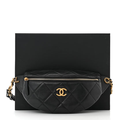 Chanel Lambskin Enamel Quilted Waist Bag Black 4 of 12