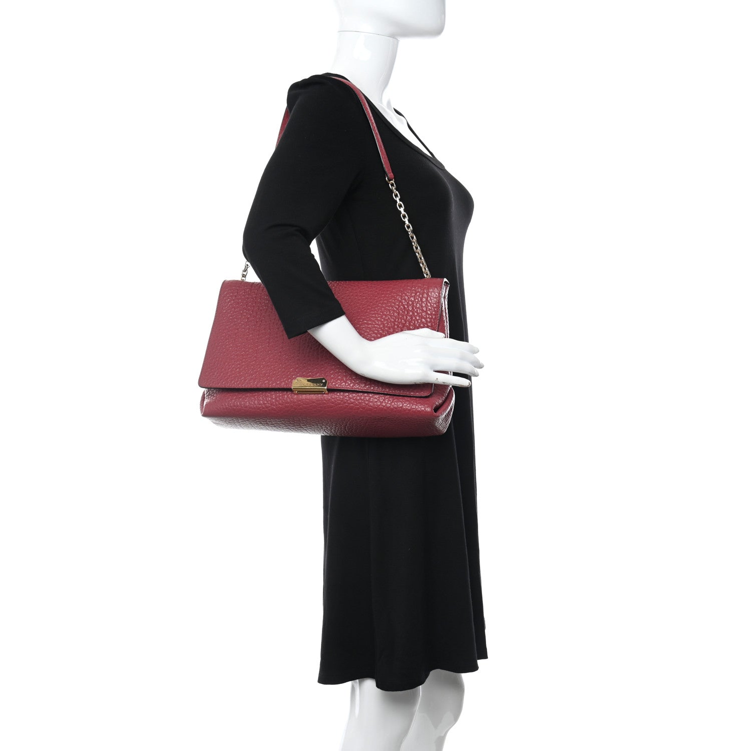 Burberry Signature Grain Large Mildenhall Shoulder Bag Red 2 of 8