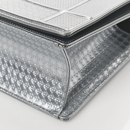 Christian Dior Metallic Patent Micro-Cannage Medium Diorama Flap Bag Silver 8 of 8