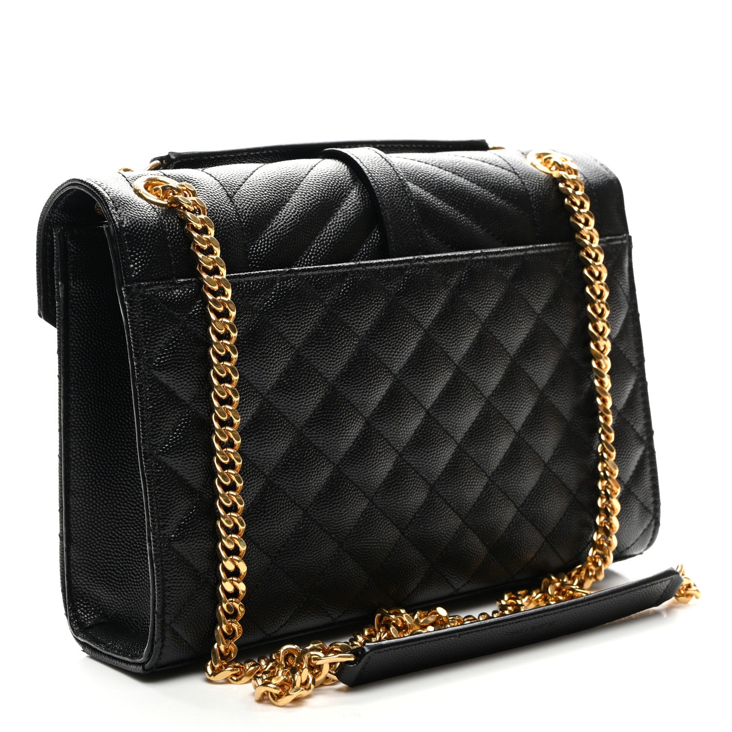 Saint Laurent Grain De Poudre Textured Mixed Matelasse Triquilt Medium Monogram Satchel Black 3 of 9