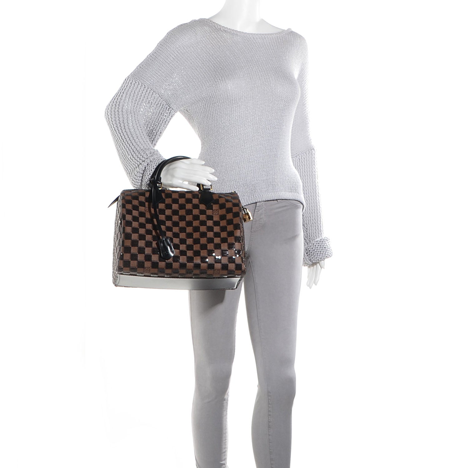 Louis Vuitton Damier Paillettes Speedy 30 Black 2 of 8
