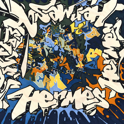 Hermes Silk Gavroche Graff Pocket Square Scarf Marine 2 of 3