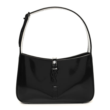 Saint Laurent Patent Le 5 A 7 Monochrome Hobo Black 1 of 12