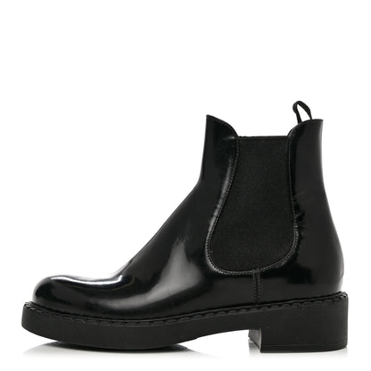 Prada Spazzolato Chelsea 50mm Ankle Boots 37.5 Black 1 of 9