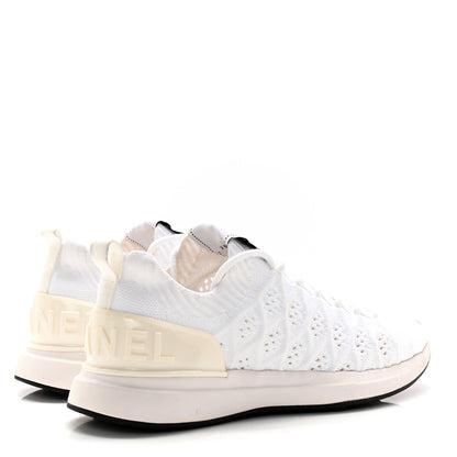 Chanel Mixed Fibers Quilted Womens CC Sneakers 37 White 4 of 12