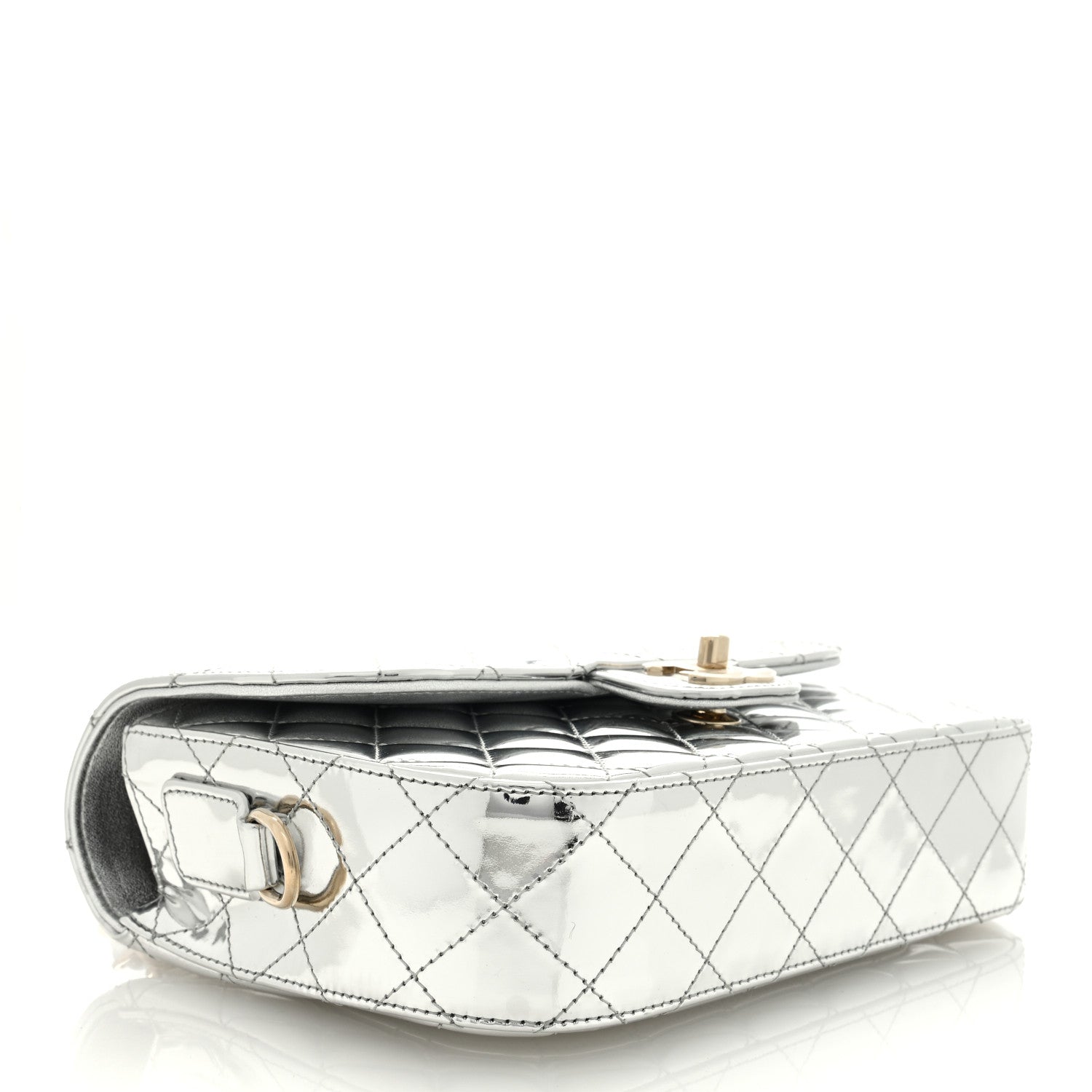Chanel Mirror Calfskin Metallic Calfskin Medium Hollywood Boulevard Flap With Star Coin Purse Silvery 5 of 11
