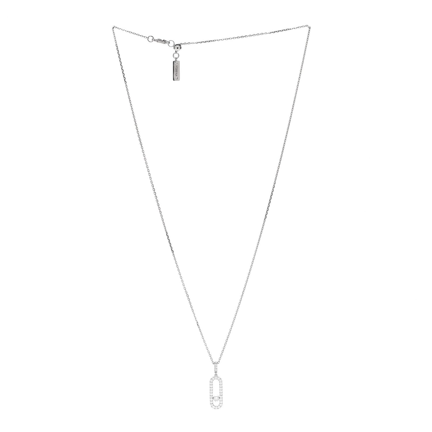 Messika 18K White Gold Diamond LM Move Uno Pave Pendant Necklace 3 of 7